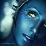 USED blue angel face