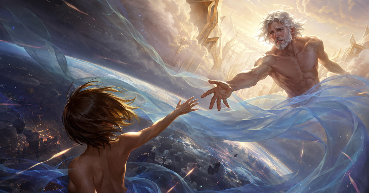 Jesus reaching out to a lost seeking soul