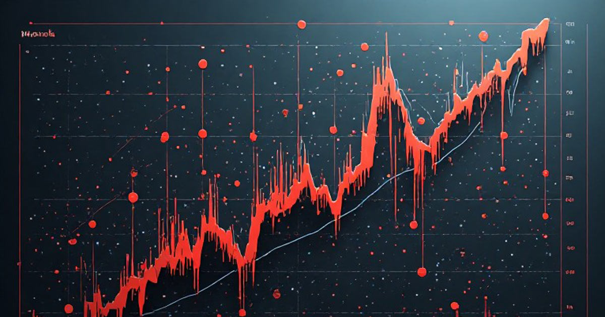 A stock market graph showing a cash crash