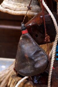 USED old wine skin