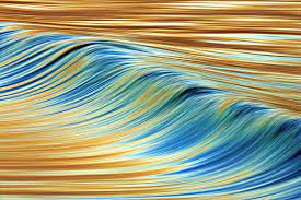 USED A WAVE OF BLUE AND GOLD