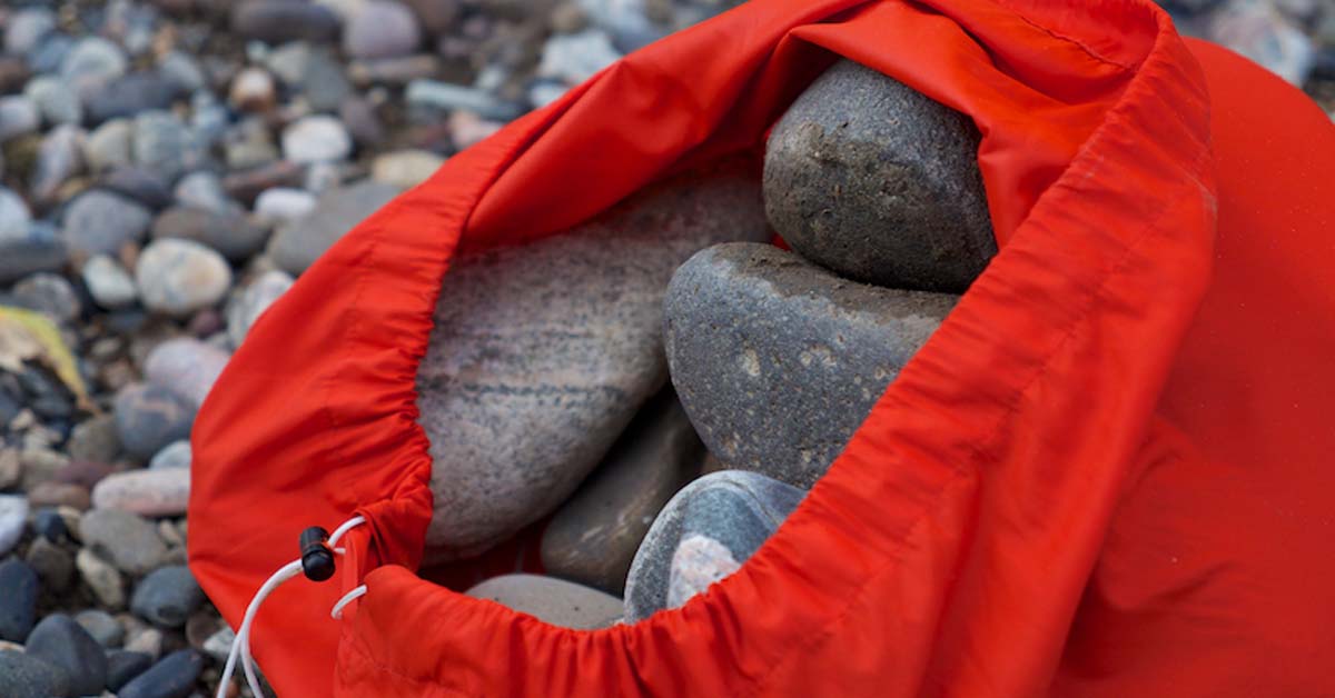 duffel bag rocks