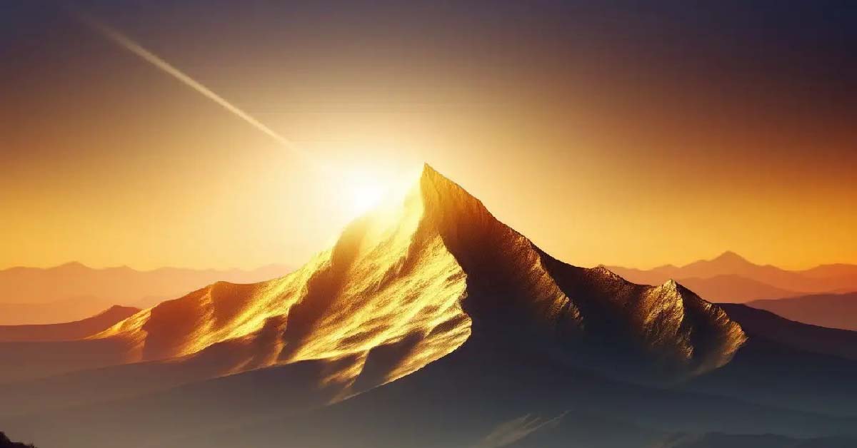 light on mountain