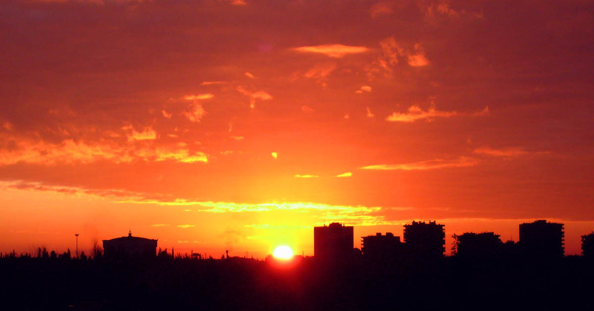 sunset over syria