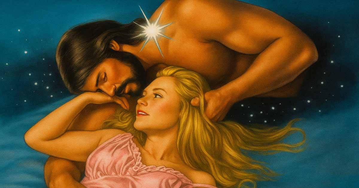 Jesus reaching through the veil in an intimate relationship with one of His brides