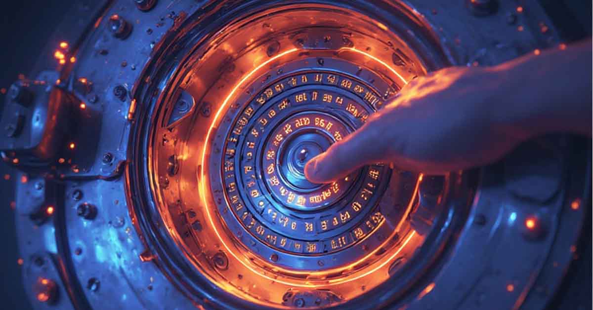 a combination lock being opened by one of God's prophets