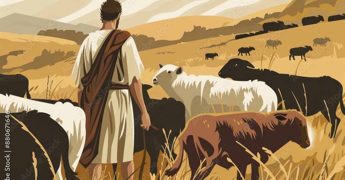 Jacob with Laban's flock