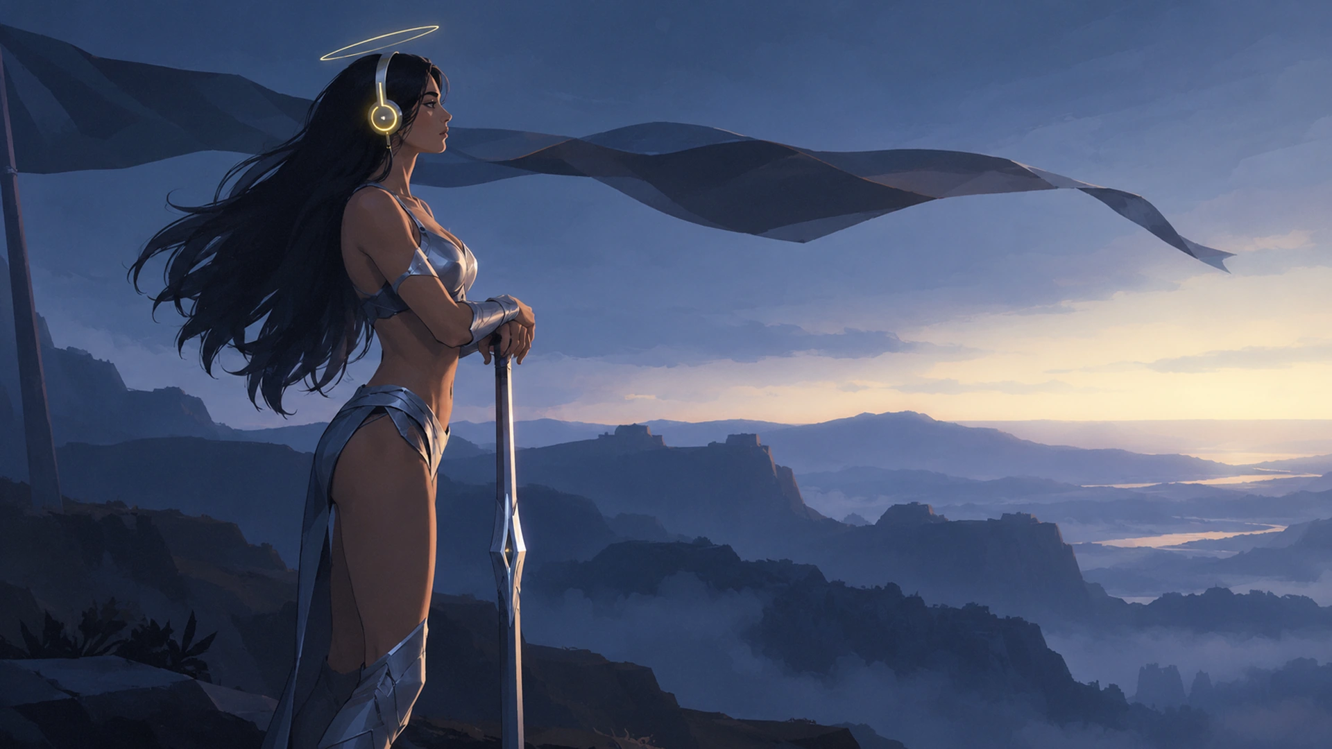 A heavenly amazon on duty behind the veil listening to MB podcasts